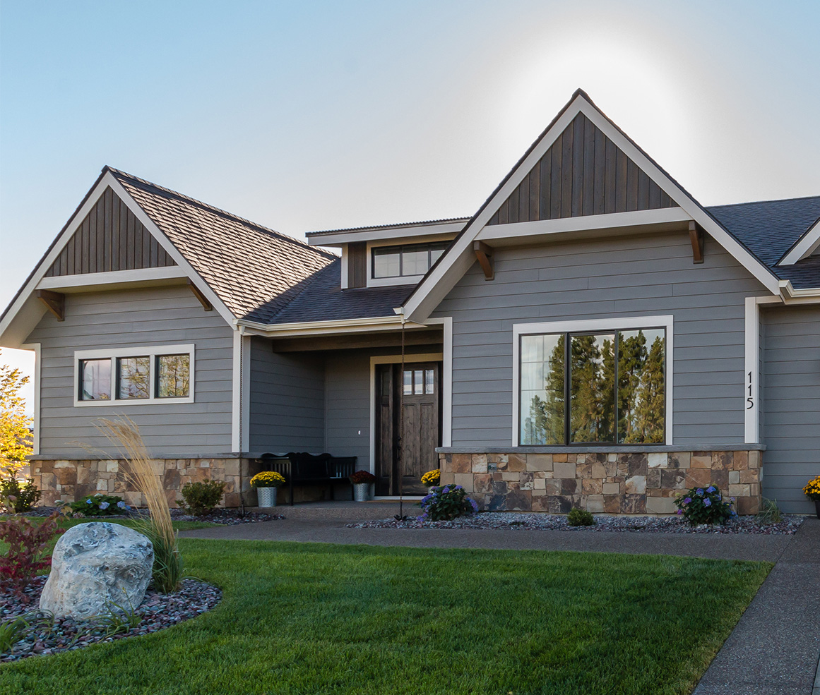 Large picture windows home exterior