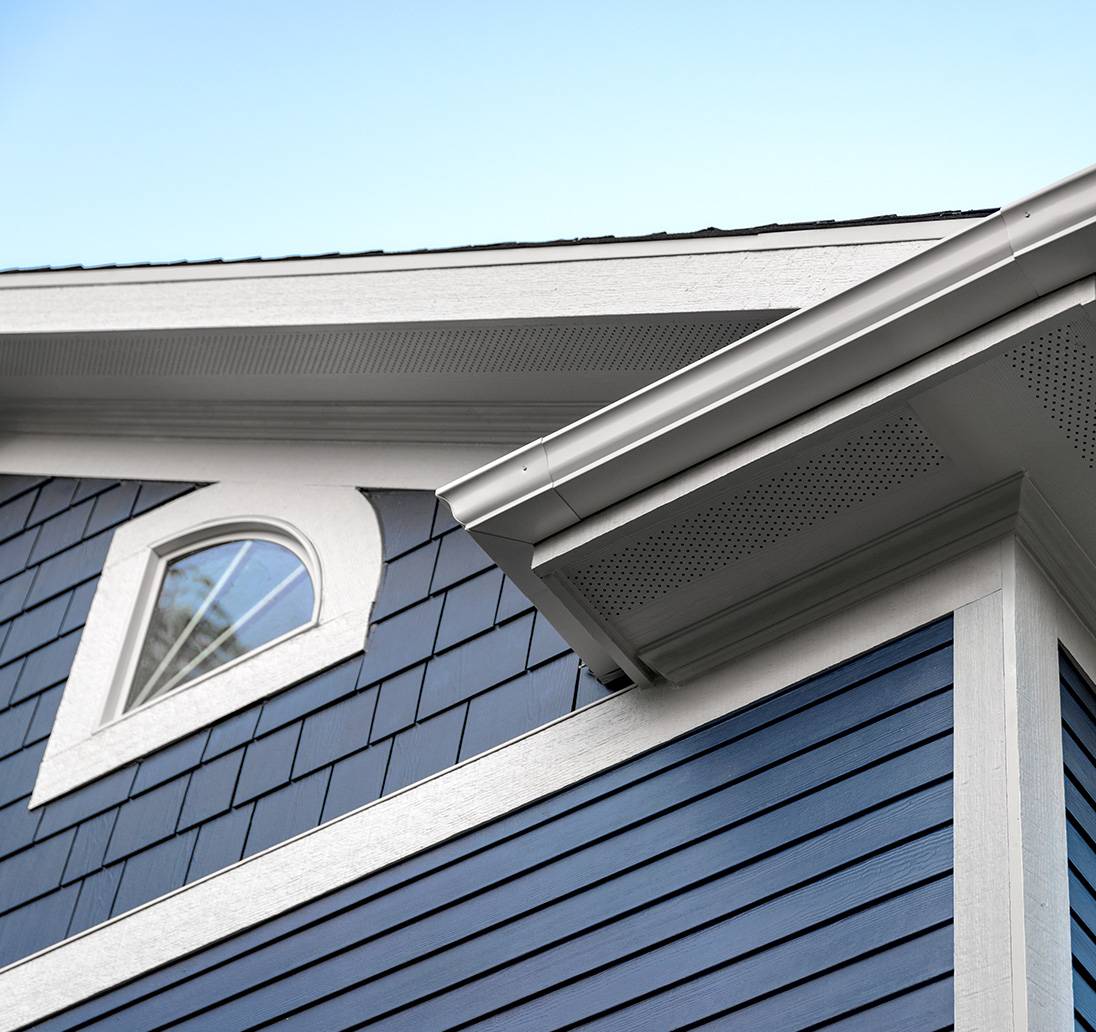 Close up view of Fiber Cement siding